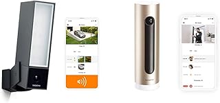 Netatmo Smart Outdoor Security Camera with 105-dB Siren, Wi-Fi, Integrated Floodlight & Smart Indoor Security Camera, WIFI, Movement Detection, Night Vision, Without Fees, NSC01-UK (Welcome)