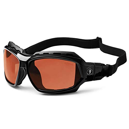 Ergodyne Skullerz Loki Convertible Safety Spoggles Glasses, Copper Lens-Includes Gasket And Strap To Convert To Goggle #TOP3