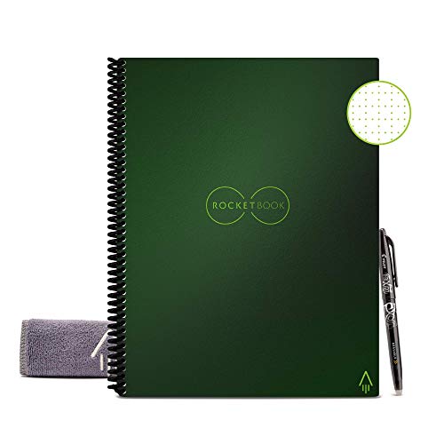 Rocketbook Smart Reusable Notebook - Dot-Grid Eco-Friendly Notebook with 1 Pilot Frixion Pen