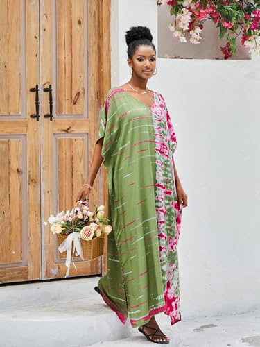 Image of Kaftan Dresses for Women Plus Size Bathing Suit Cover up Caftan Maxi Beach Dresses