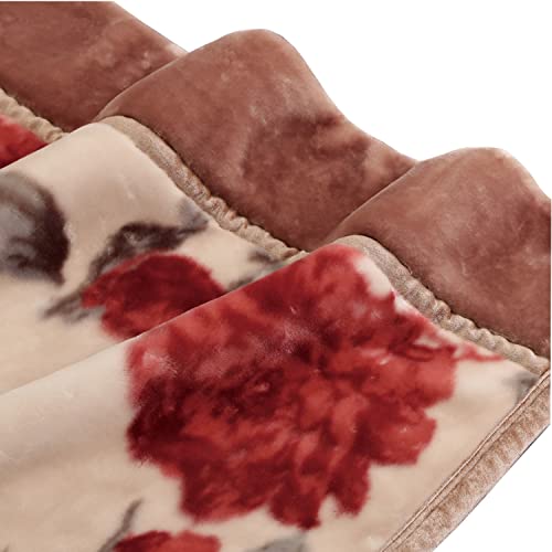 昭和西川 毛布 シングル 二枚合わせ フローラ しっかりとしたボリューム感 肌ざわり なめらか 約2.4kg 140x200㎝ ピンク