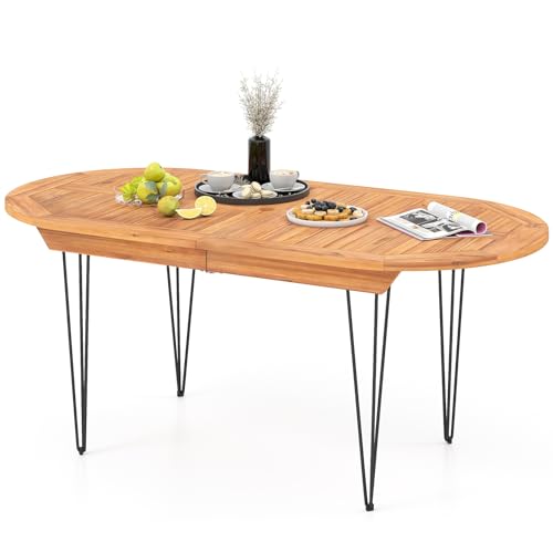 Oval Outdoor Dining Table for 6: Stylish, Durable, and Perfect for Your Patio 2 Tangkula 71