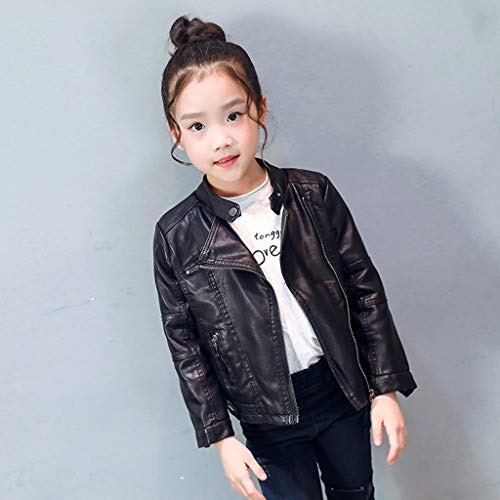 Kids Boys Motorcycle PU Leather Vest Children Fall Zip Up Jacket4