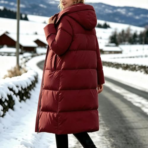 Womens Long Winter Puffer Coats Thicken Warm Hooded Jcakets with Pockets - image 3