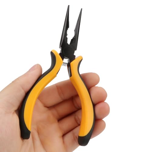 Meximore 5" Needle Nose Plier, Nickel Iron Alloy Long Nose Plier, Mini Jewelry Pliers for DIY, Making Crafts, Electronic Repair, Home Maintenance and Jewelry Processing (Needle Nose Pliers)