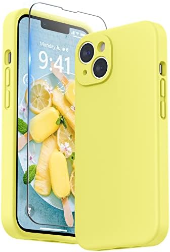 SURPHY Liquid Silicone Case Compatible for iPhone 14 Case, Individual Protection for Each Lens Shockproof Full Body Thickened Rubber for iPhone 14 6.1 inch 2022, Pink Sand
