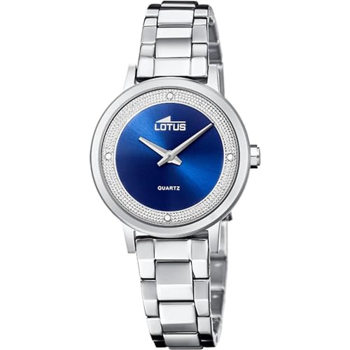 Montre femme Lotus analogique en acier argent à porter au bureau ou en soirée élégante