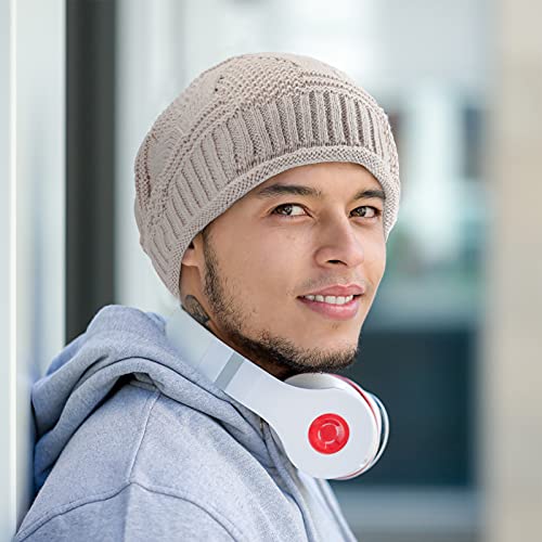 9 Pieces Knit Slouchy Hat For Women Men Oversized Soft Warm Winter Hat Chunky Stretch Cable Knit Beanie Skully (Cute Colors) #TOP3