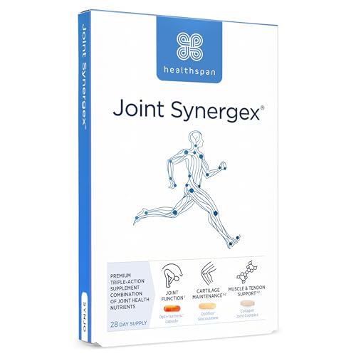 Healthspan Joint Synergex | 28 Day Supply | Joint Health | 1,325 mg Optiflex Glucosamine HCL & 400mg Chondroitin Sulphate | Collagen Joint Complex | Opti-Turmeric