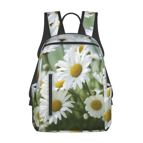 Casual Backpack for Women Men Daisies Flower Lightweight Daypack Large Capacity Nurse Bag