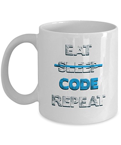 Programmer Coffee Mug - Eat Sleep Code Repeat -...