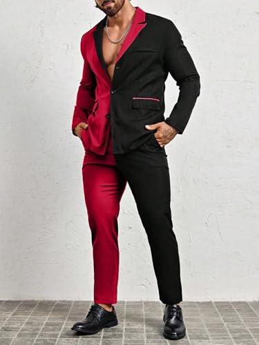 trajes para hombre elegantes Colorblock Suit Set3