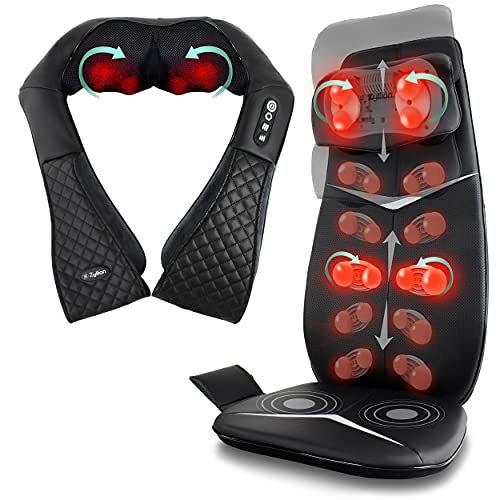 Zyllion Zma-28 Shiatsu Neck Massager And Zma-33 Full Body Massage Cushion Bundle (Black) #TOP24