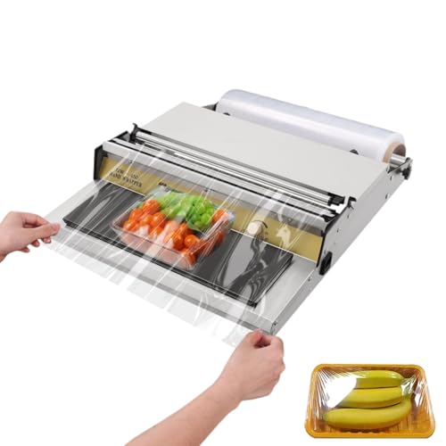 17.7 in Width 270W Hand Wrapping Machine Film Wrapper with 5 Adjustable Temp for Food Fruit Heating Film Sealing Machine for Tray Food Packaging, Wet/Dry Use (4.92 FT Power Cord)