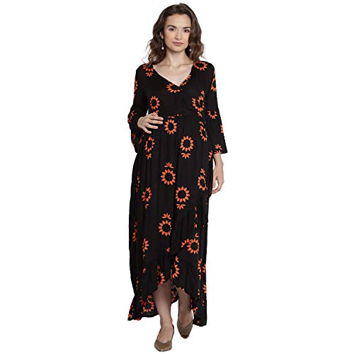 Mine4Nine Women' RayonMaxiMaternity Dress