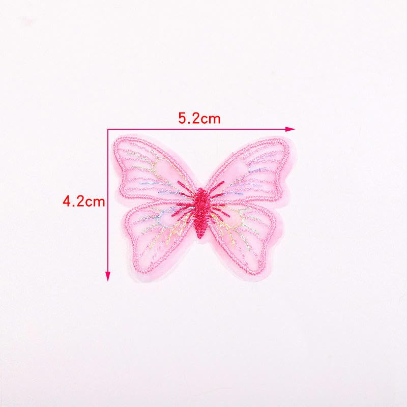 Parches de Bordado 50 Parches Bordados de Mariposa 5 x 4 cm, Apliques Encaje for Planchar en Ropa, Grandes for Coser Vaqueros y Chaquetas(White)