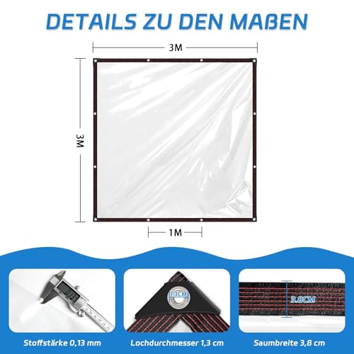Bâche transparente extérieur anti-déchirure imperméable haute densité - 5