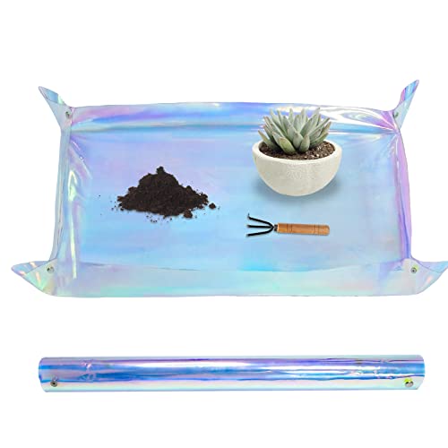 Repotting Mat for Indoor Plants Iridescent Plant Potting Mat Waterproof Potting Repotting Tray Gardening Gifts Mat Cactus Succulent Orchid Potting Soil Mix Mess Control 25.6 Garden Tool Pots Mat