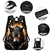 Huke Kids Wolf Backpack for Boys Girls, Cool Black Gold Lightning Backpack for School & Travel, Big Kids Child Backpacks, Elementary Middle High College Student Bookbag, Fire Wolf, 17 Inch