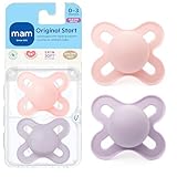 MAM Original Start Matte Baby Pacifiers 0-3 Months, BPA-Free Skin Soft Silicone Nipple, Developed with Medical Experts Specially for Smaller Newborn Mouths, Easy to Clean, 2 Pk with Sterilizer Case