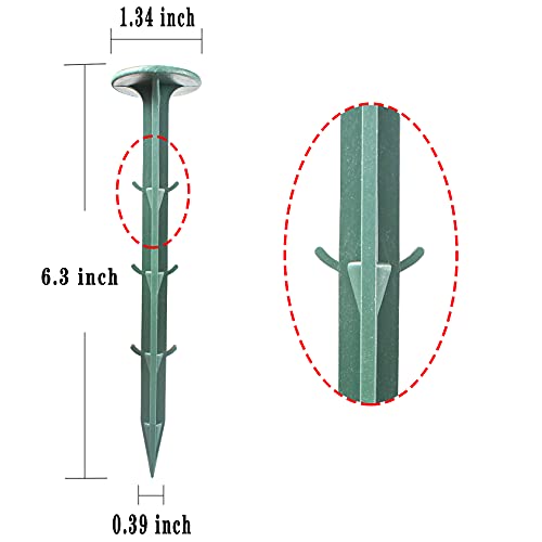 Image of 6-Inch Plastic Stakes Sturdy Lawn Nails Anchors Rustproof(50)