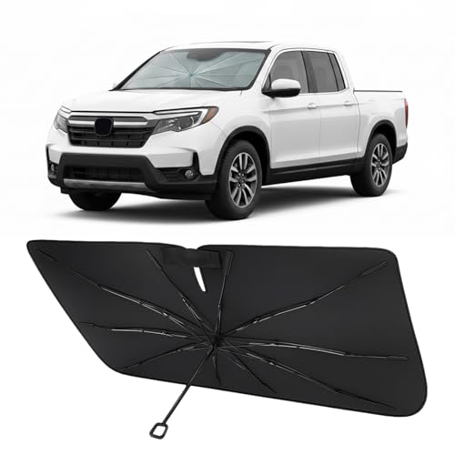 Image of Proadsy Custom Fit 2017-2026 Honda Ridgeline Windshield Sun Shade Umbrella | Advanced Ice Crystal Material, -54F Cooler, Zero-Gap Sunblock, Instant Setup & Foldable Design for Summer Parking, Daily Use