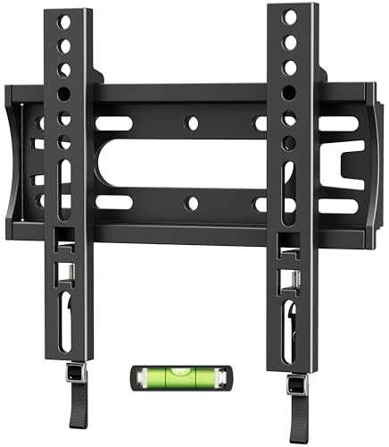 IWORBOARD 32 40 42 inch Fixed TV Monitor Wall Mount for LED LCD TVs & Monitor, Low Profile Small RV TV Mount, Easy Slim Flat Wall Bracket, Max VESA 200x200mm, 66lbs, Single Stud, Fit 19 24 42 inch