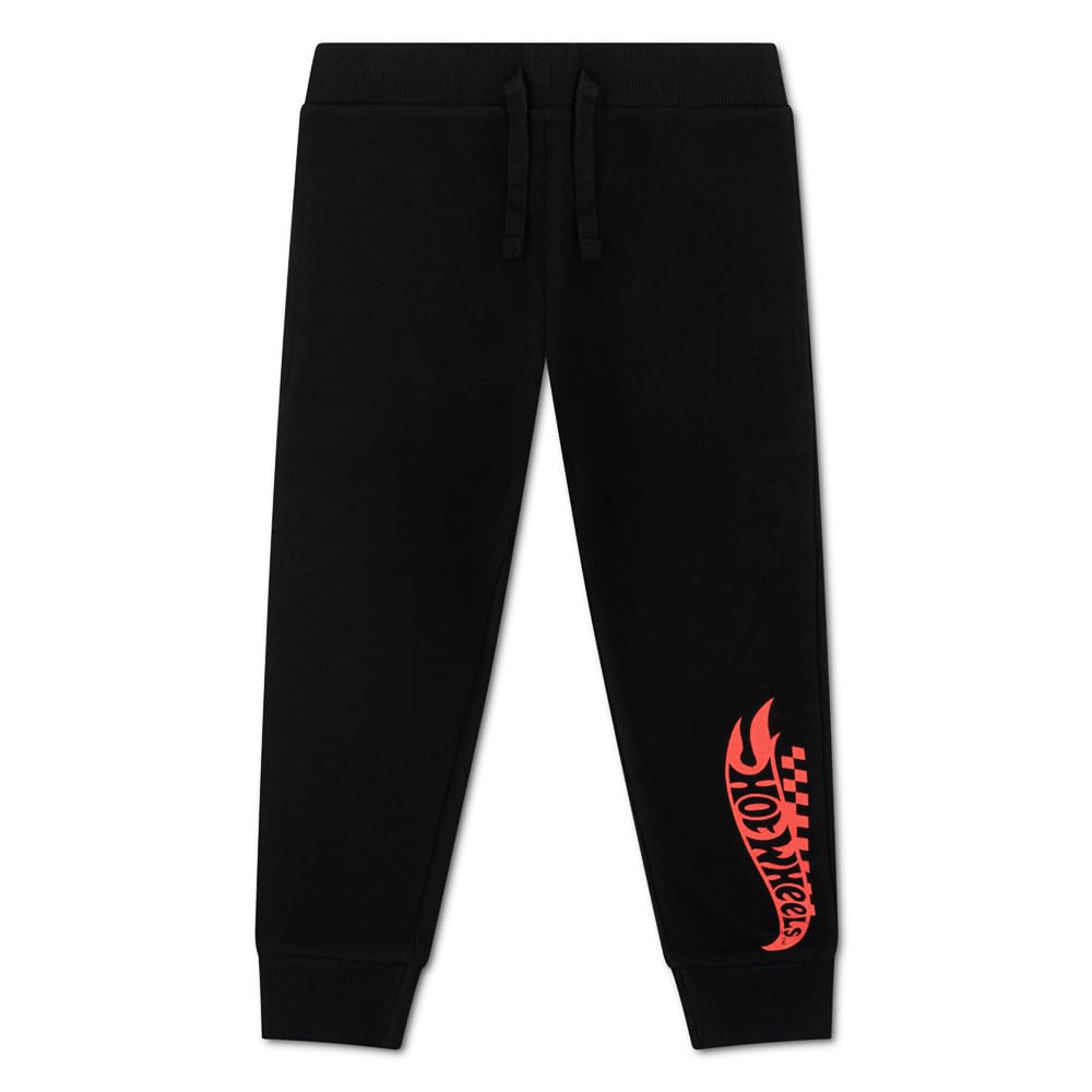 Hot Wheels Lot de 2 pantalons de jogging pour garçon - 100 % coton - Avec taille élastique et chevilles resserrées