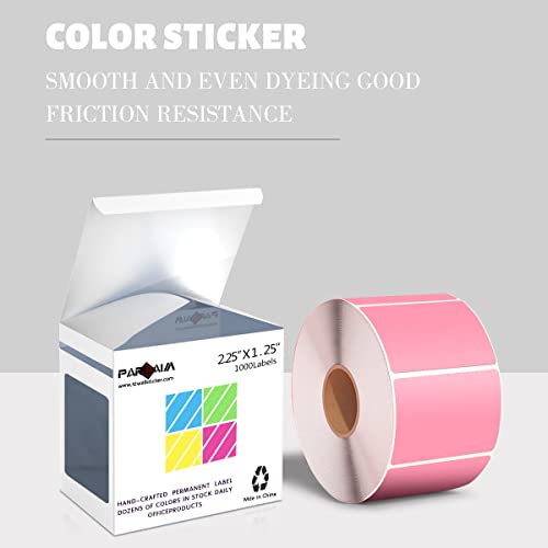 Parlaim Pink Square Color Coding Labels, 1000Pcs Rectangle Color-Code Stickers For Bottle Labeling (1-1/4" X 2-1/4") #TOP1