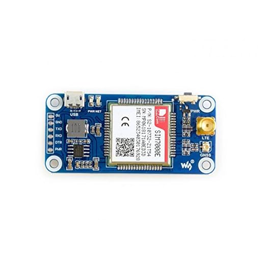 Raspberry Pi NB-IoT/eMTC/EDGE/GPRS/GNSS HAT Module Based SIM7000E Support TCP, UDP, PPP, HTTP, FTP, MQTT, SMS, Mail,GNSS Position for Pi Zero/Zero W/Zero WH/2B/3B/3B+