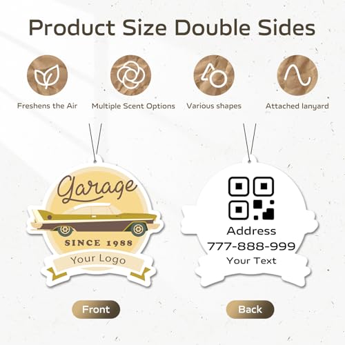 Image of HINFKA Custom Car Air Fresheners for Company Logos | Business Gifts; Event Giveaways; 10-1000 Pcs Bulk Orders; Double-Sided Print; Scent Options Available; Custom Logo