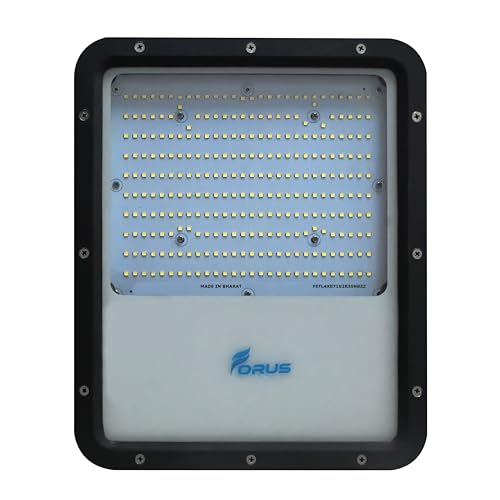 Image of Forus 200W LED Flood Light - 4 Yr Warranty, IP67 Waterproof Outdoor LED Lights, High Mast Light, Halogen Floodlight for Factory, Garage, Parking, Field, Garden, Shop, Warehouse, Tent, Yellow - 1Pc