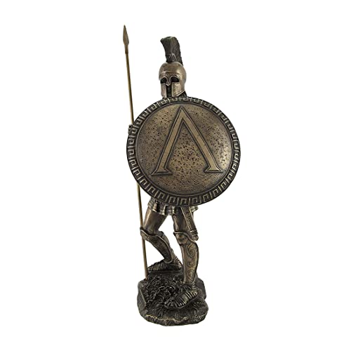 Veronese Design Bronzed Spartan Warrior With Spear And Hoplite Shield Statue #TOP2