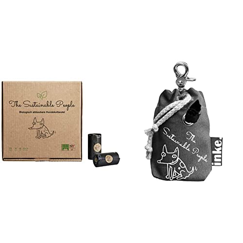 TSP Bio-abbaubare Hundekotbeutel - OK compost HOME zertifiziert - 100% heim-kompostierbar und biologisch abbaubar - 18 Rollen (270 Beutel) & 6000x Kotbeutelspender Edition" , Grau, 15 stück Cover