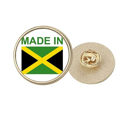 Broche ronde Jamaica Country Love métal doré taille M bijou de sac et vêtement