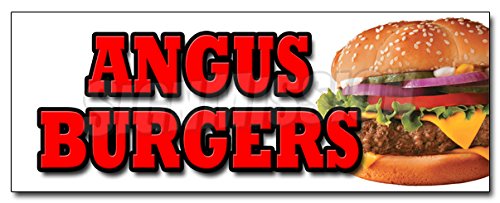36" Angus Burgers Decal Sticker broiled charbroiled Cheeseburgers Beef USDA