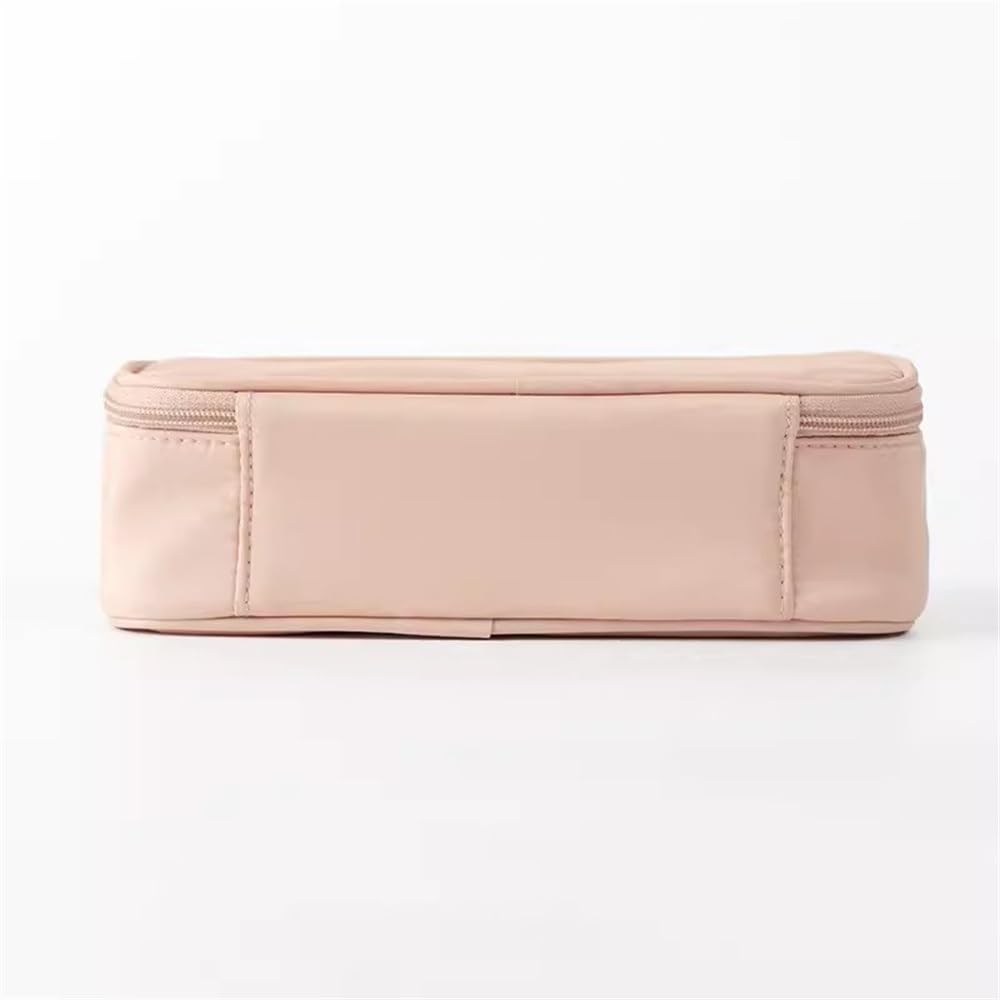 Damska kosmetyczka o dużej pojemności poliestrowa kosmetyczka kosmetyczka przenośna kosmetyczka, różowy, 19.5x9x6cm