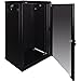 Navepoint 18U Deluxe IT Wallmount Cabinet Enclosure 19-Inch Server Network Rack with Locking Glass Door 16-Inches Deep Black