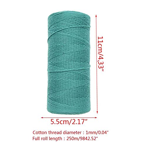 2 Rotoli 1mm Filo di ordito per Telaio in Puro Cotone da 1 mm per la Tessitura di arazzi per tappeti Artigianato Fai-da-Te Filo di ordito (Color : Grass Green)