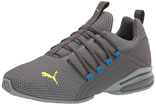 Image of PUMA Mens Axelion Castlerock-Green Glare 13 Medium