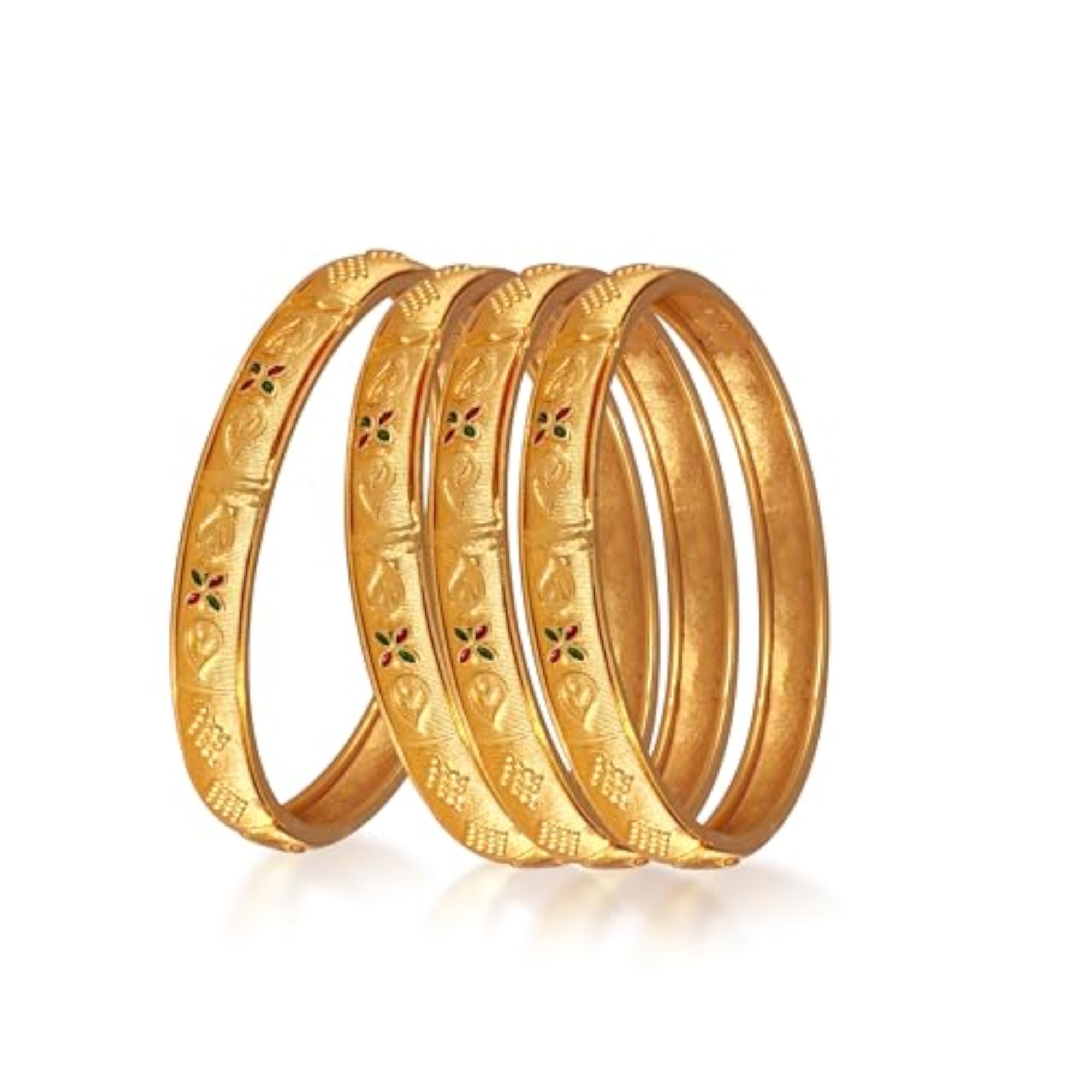 Vivastri's Premium Gold Plated Meena Designed Alloy Bangles Set