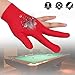 shenruifa Unisex Snooker Billiard Cue Glove Pool Left Hand Open Three Finger Gloves (Red)