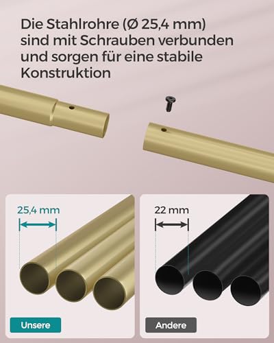 SONGMICS Kleiderständer, Kleiderstange auf Rollen, 91 cm breit – Ansicht 6