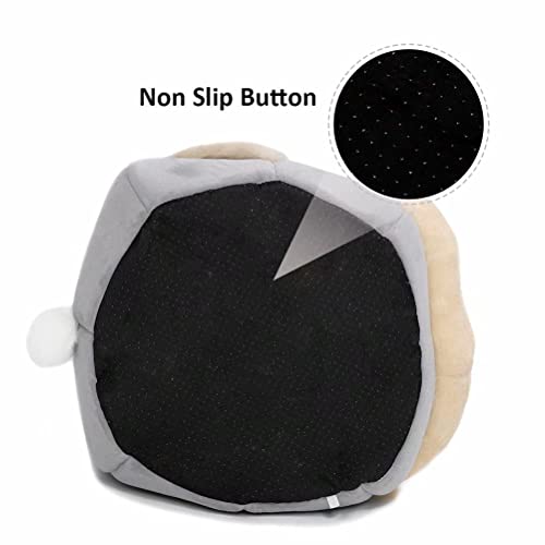 Beds For Indoor Cats - Small Dog Bed With Anti-Slip Bottom, Rabbit-Shaped Cat/Dog Cave With Hanging Toy, Puppy Bed With Removable Cotton Pad, Super Soft Calming Pet Sofa (Grey Medium) #TOP4