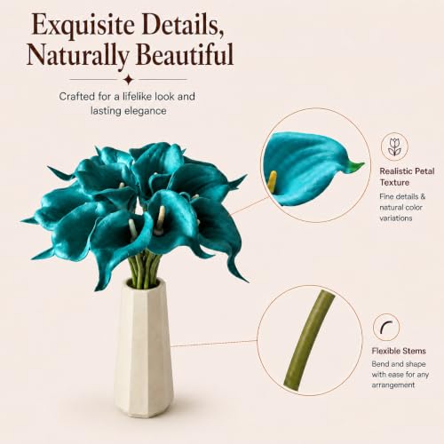 Image of Mandy's 12pcs Teal Calla Lily Artificial Flowers