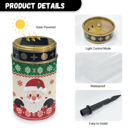 Image of Santa Christmas Cemetery Solar Lights Flameless Candles, 2 Pcs