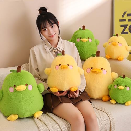 shownicer Plüschtier Ente Kuscheltier Birne Stofftier Kawaii Ente Plüsch Kissen Spielzeug Wurfkissen Geschenk für Kinder Mädchen 3+ Jahre (Gelb, 20cm)