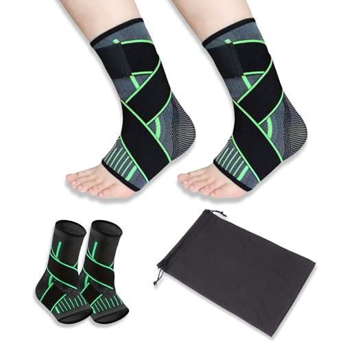 BEANICA Tobillera Deportiva de Compresión, Pack de 2 con Bolsa de Regalo – Estabilizadora para Esguinces, Torceduras y Protección de Ligamentos.