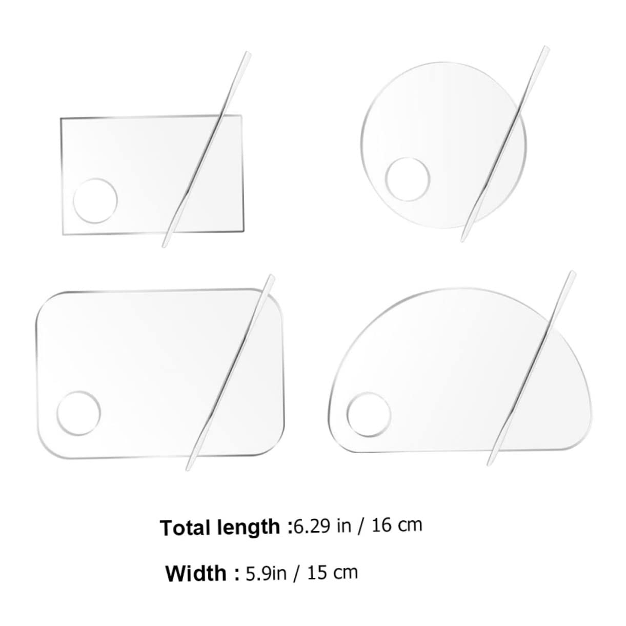 Healeved Crylic Palette Makeup Set Makeup Mixing Plate Smooth Texture Easy Cleaning Nail Polish Foundation Mixing Tray Cosmetic Accessories