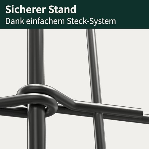 VERDOBA Premium Teichzaun - Hundezaun 5 Zaunelemente - Steckzaun, Gartenzaun Metall - Gartenzaun Komplettset - Zaun für den Garten, Gitterzaun Set Gerade Zaun Garten (5x Gerade, Anthrazit - RAL 7016)